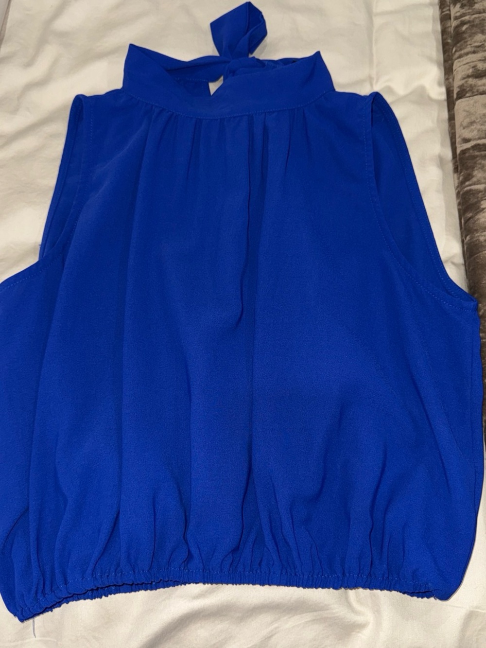 SHEIN Cobalt Blue Tie-Neck Sleeveless Camisole